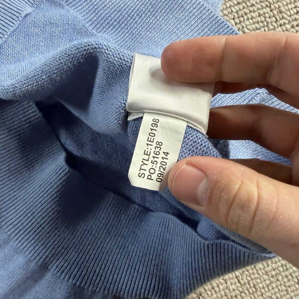 Vineyard Vines 1/4 Zip Sweatshirt Men’s Medium Blue Fleece Essentials Preppy - Picture 10 of 11